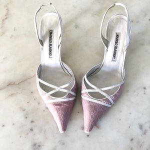 Manolo Blahnik Carolyne Kitten Heel Slingback Pump